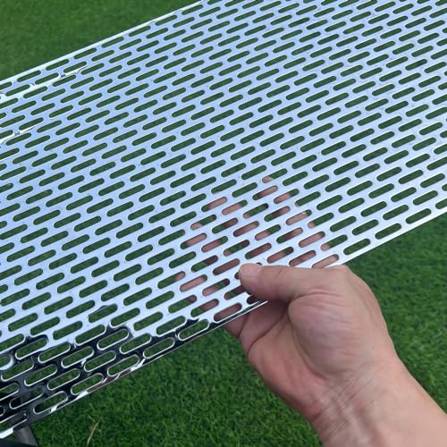 FengYoo 500mmX250mm Lochbleche, Dicke 1,1 mm Streckmetallgewebe, Öffnung längliche Löcher 0,2 x 0,8 Zoll (ca. 5 x 20 mm), Lochblech aus Edelstahl 304, Siebplatte, dekorative Platte