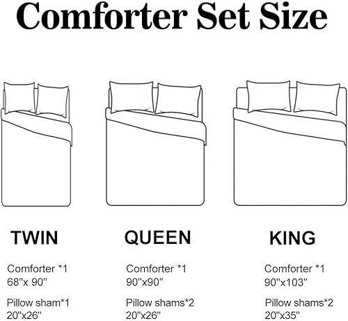 Miniatura 6 de Shatex Juego de edredón azul de 3 piezas para todas las estaciones, ultra suave, 100% microfibra de poliéster, juego de edredón azul Queen con 2