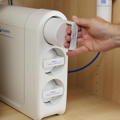Miniatura 3 de Aquasana SmartFlow Filtro de agua de ósmosis inversa Etapa 1 y etapa 3 de repuesto de carbono y Claryum avanzado Filtros duran 6 meses, no