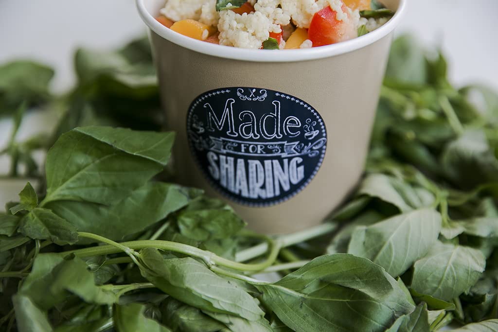 PacknWood 210DELIPOC16 - disposable soup cups - paper bowls with lids - paper ice cream containers - kraft food cups brown - paper food cups round - 16 oz Capacity (Case of 500)