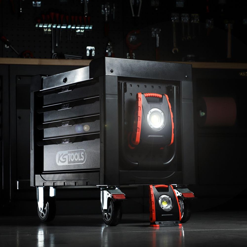 Kstools - Proiettore mobile a LED, 10 W, 1000 lumen, ricaricabile