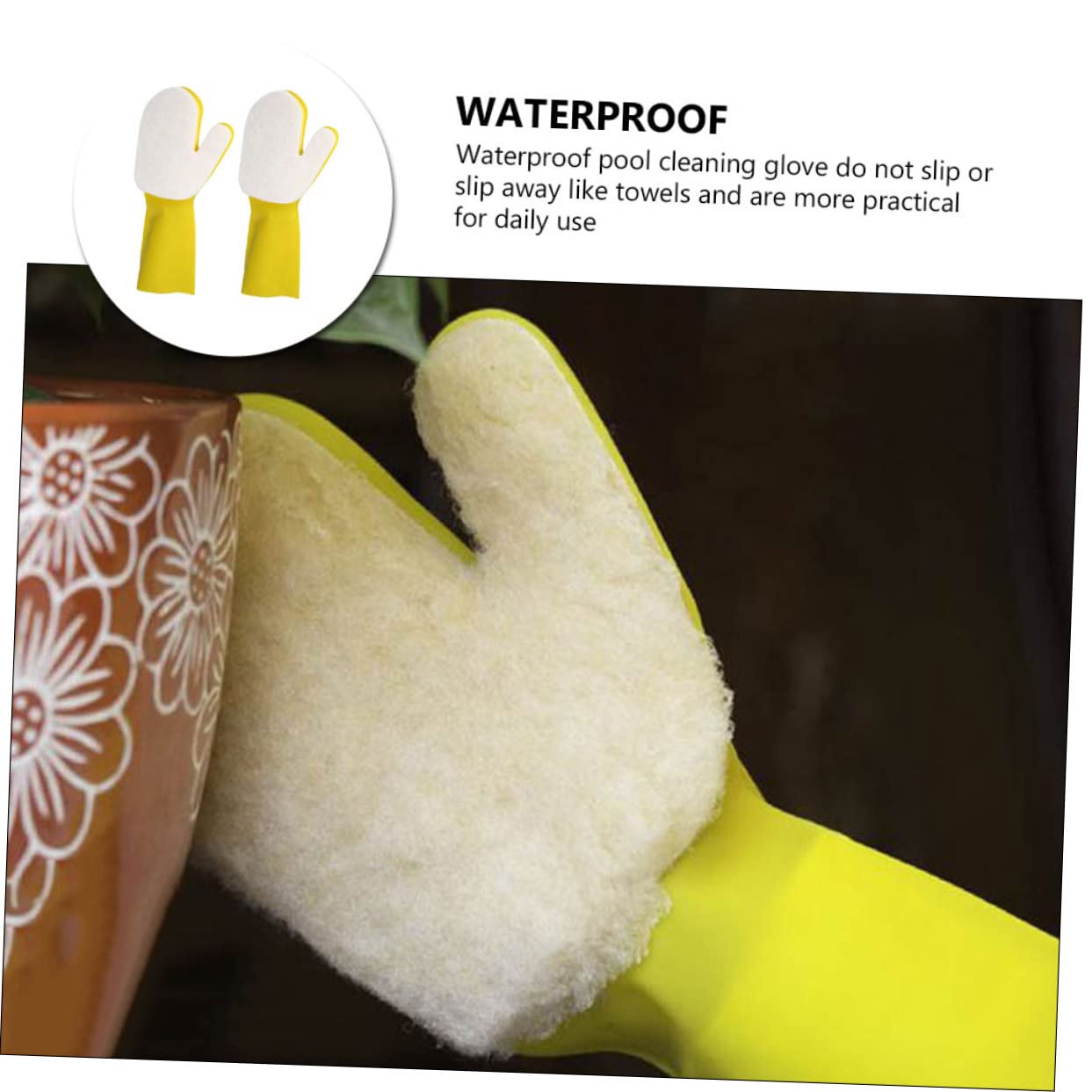 Yardwe 6 Piezas Guantes De Limpieza De Látex Limpieza De Piscinas De Casa Limpieza De Guantes De Goma Guantes De Goma Para Fregar Manga Del Brazo Esponja Medio Hombre
