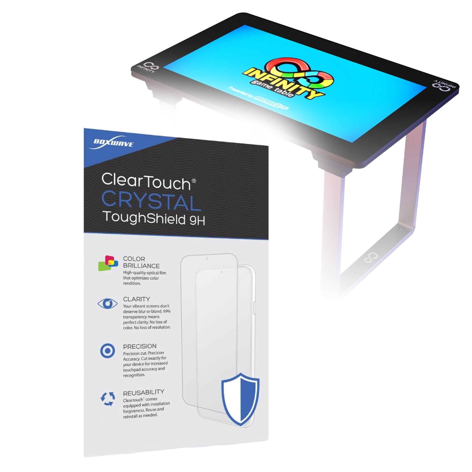 BoxWave Screen Protector Compatible with Arcade1Up Infinity Game Table (32 in) - ClearTouch Crystal ToughShield 9H (2-Pack), Clear 9H Tough Flexible Film Screen Protector