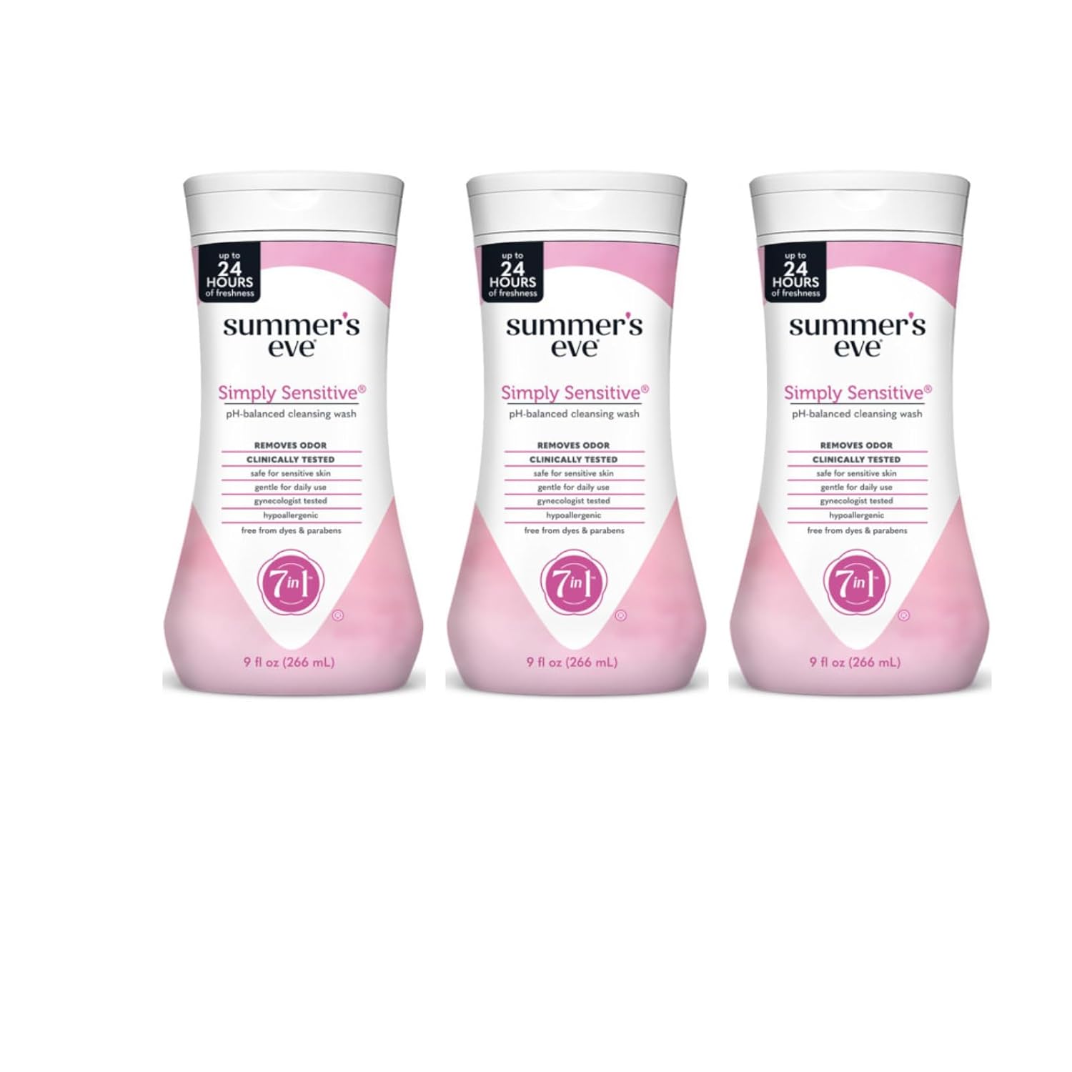 Summers Eve Cleansing Wash, for Sensitive Skin, Simply Sensitive 9 Oz (Pack of 3)