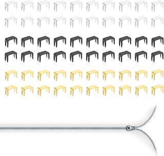 60 Pcs Zipper Stoppers,Zipper Stops,Zippers Fixer,Zippers Bottom Stop Replacement,Repair Kits for Bags Coats Jackets(Black,Silver,Gold)