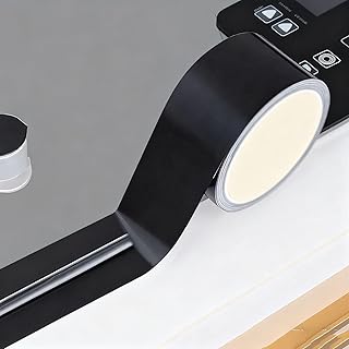 GQQGSHOP 32.8ft Waterproof Aluminum Foil Tape Caulk Strip Tape Adhesive Kitchen Sink Strip, Oil-Proof Decorative Sealing Tape, Wall Edge Protector, Ceramic Tile Gap Tape(Black,W:5cm(1.96inch))