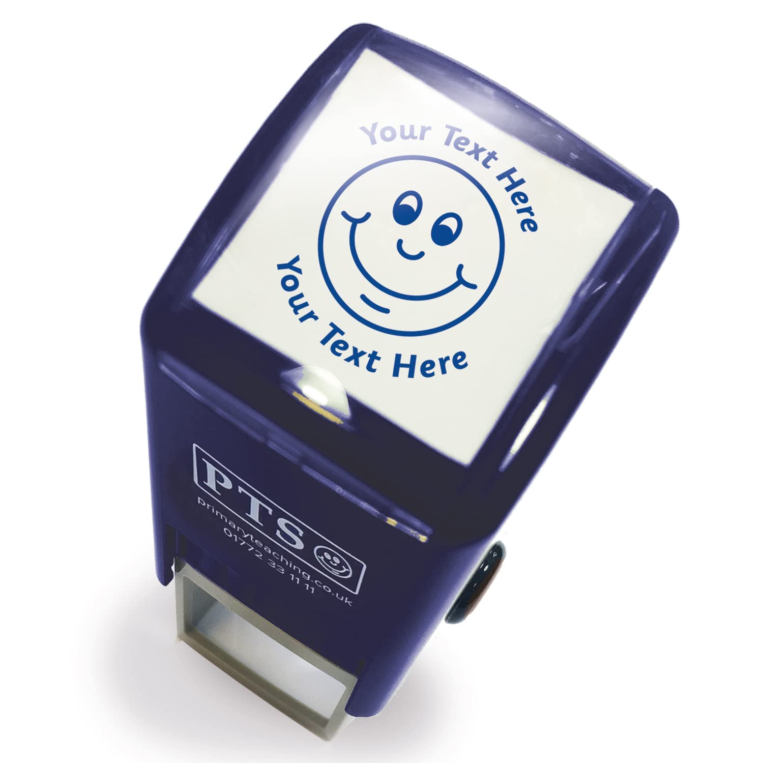 Personalised Smiley Face School Teachers Reward Feedback Marking Stamper Stamp 25mm Primary Teaching Services (Blue) — image 1