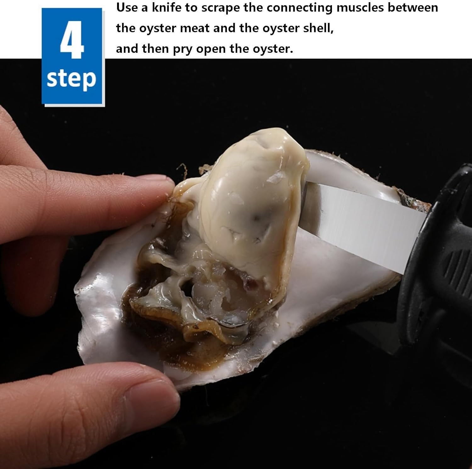 All metal oyster opener tool set, stainless steel oyster opener, adjustable oyster shucker, suitable for home seafood restaurant