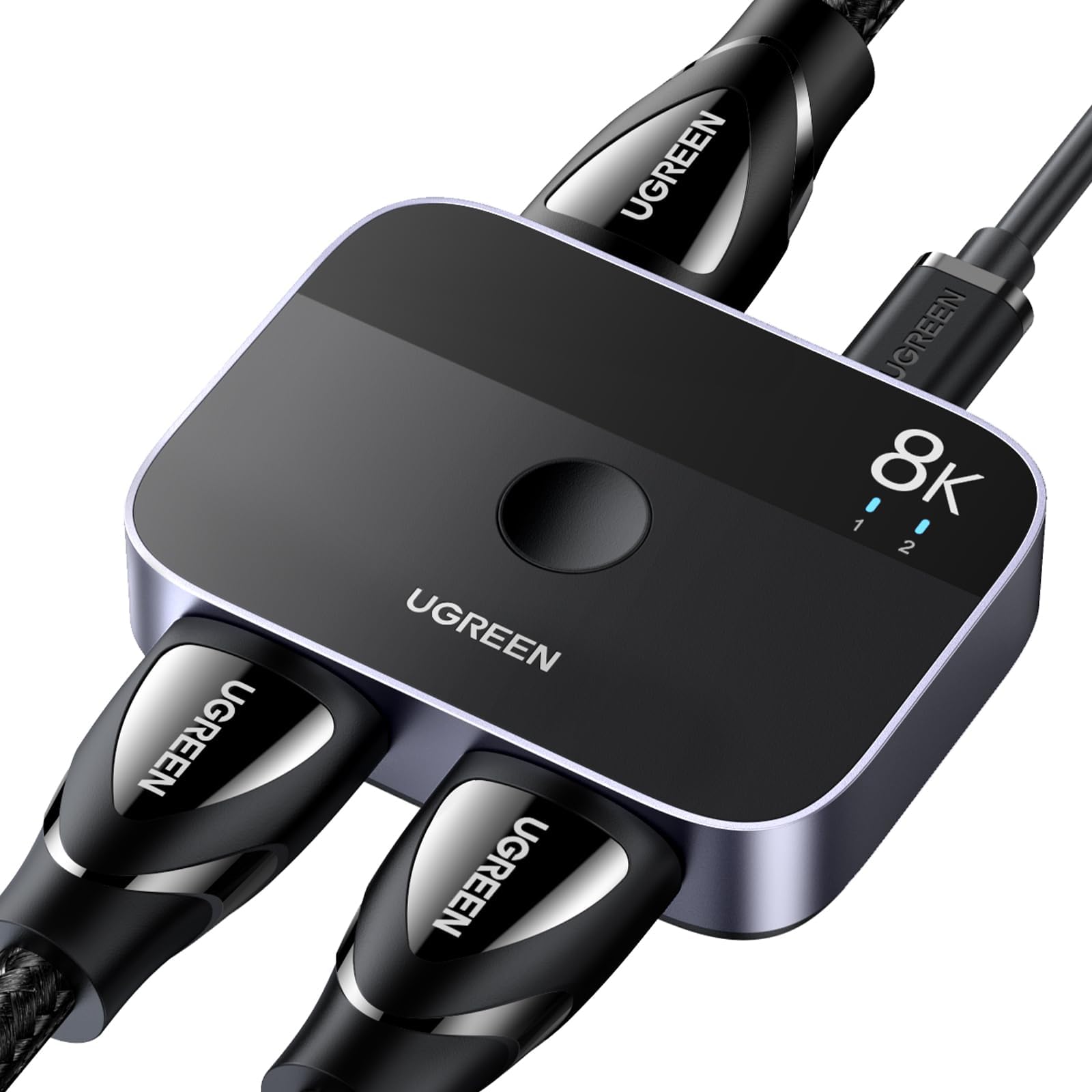 HDMI 2.1 Switch 8K@60Hz 2 in 1 Out Supports 3D, CEC, HDR, Dolby AC High Speed 48Gbps 4K@120Hz Converter Compatible with PS5/PS4 Fire Stick Xbox Apple TV Blu-Ray Player