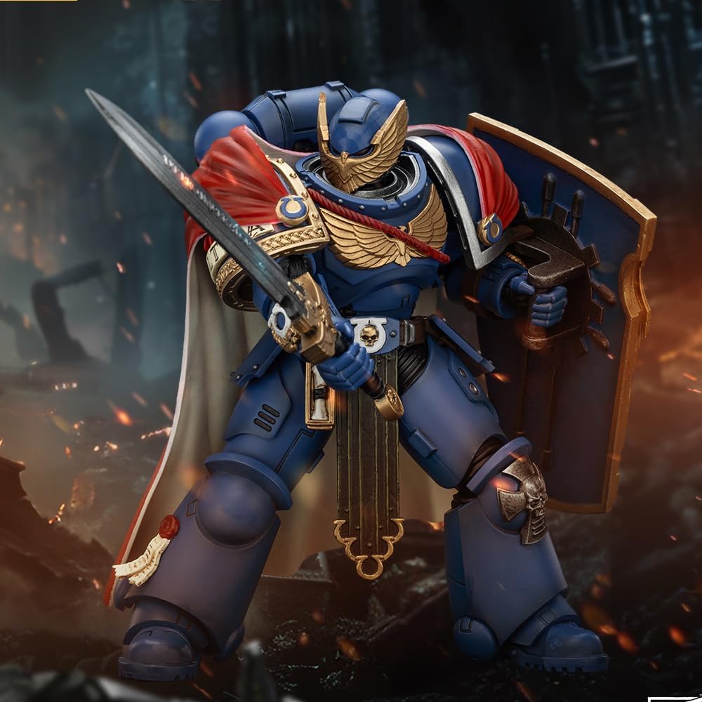 JOYTOY Warhammer 40K 1/18 Action Figure Ultramarines Victrix Honour Guard with Storm Shield and Power Sword 5.04in Collection and Display Model Birthday Gift 15Age+ JT01345