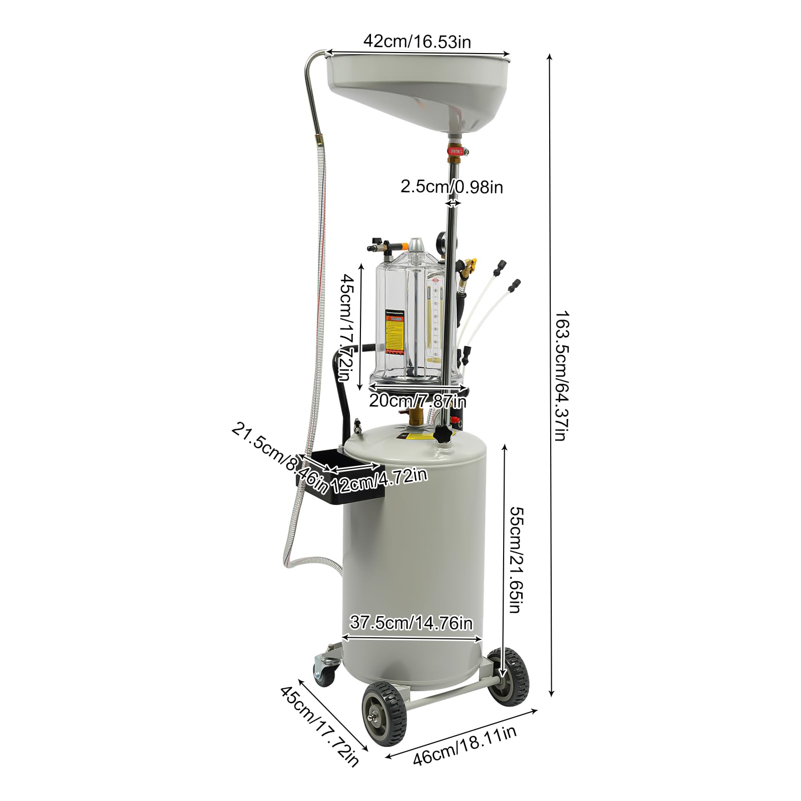 Colector de aceites usados, depósito de 75 l, depósito de recogida de aceite usado, depósito con válvula de seguridad