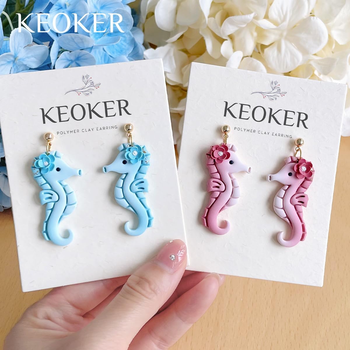 Keoker Ocean Polymer Clay Cutters, 12 Shapes Clay Cutters Animals, Marine Animal Theme for Polymer Clay Jewelry, Sea Creatures