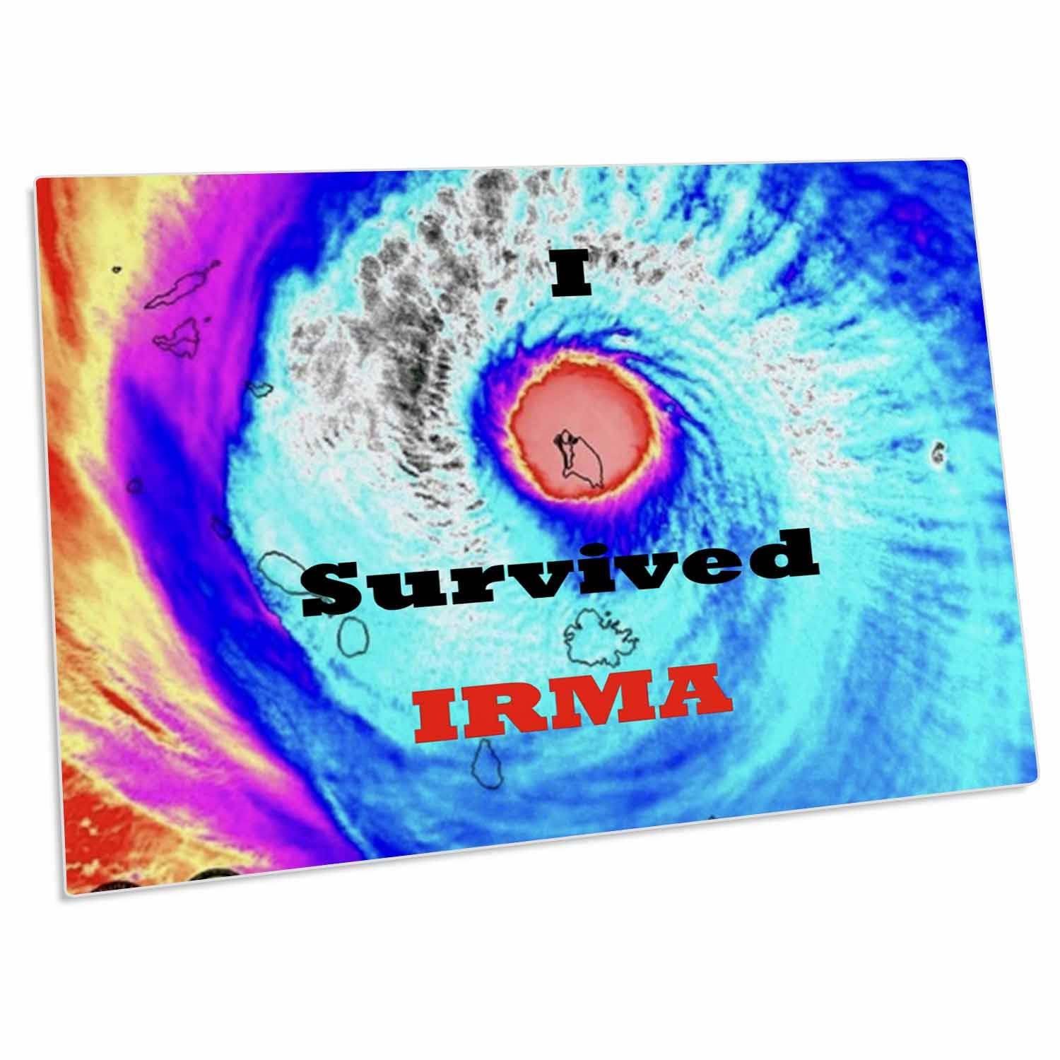 3dRose Image of Swirling Color Hurricane and I Survived Irma - Desk Pad Place Mats (dpd-264338-1)