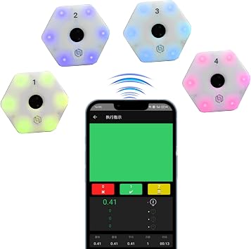 Reaction Training Lights, ReactionX APP Control Professional Agile Fitness Lamp 29+ Modes 8 Light Color Type-C Charging Agile Fitness Light Kit for Physical Training