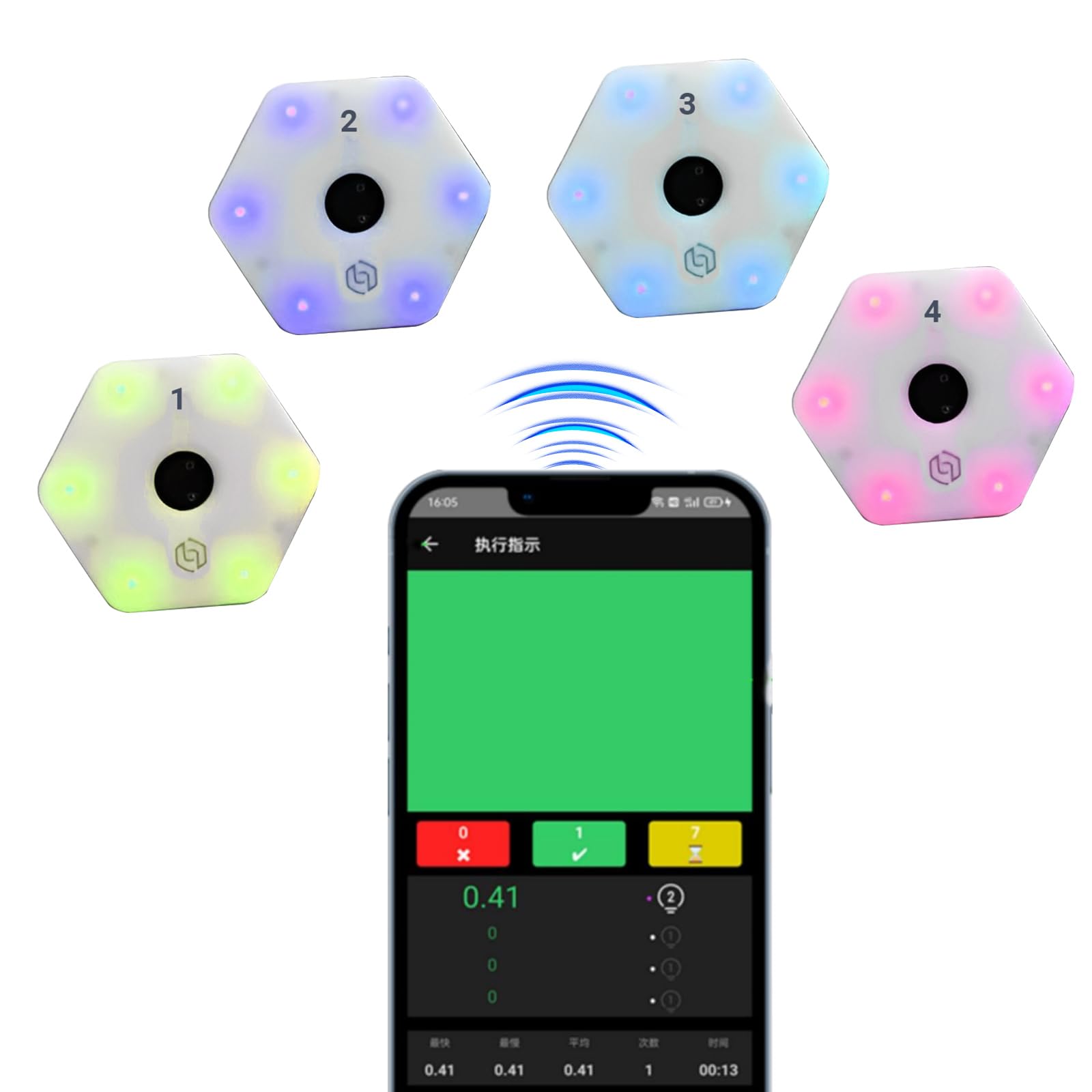 Reaktionstrainingslichter, ReactionX APP-Steuerung, professionelle Agile Fitnesslampe, 29+ Modi, 8 Lichtfarben, Typ-C-Aufladung, agiles Fitnesslicht-Kit für körperliches Training