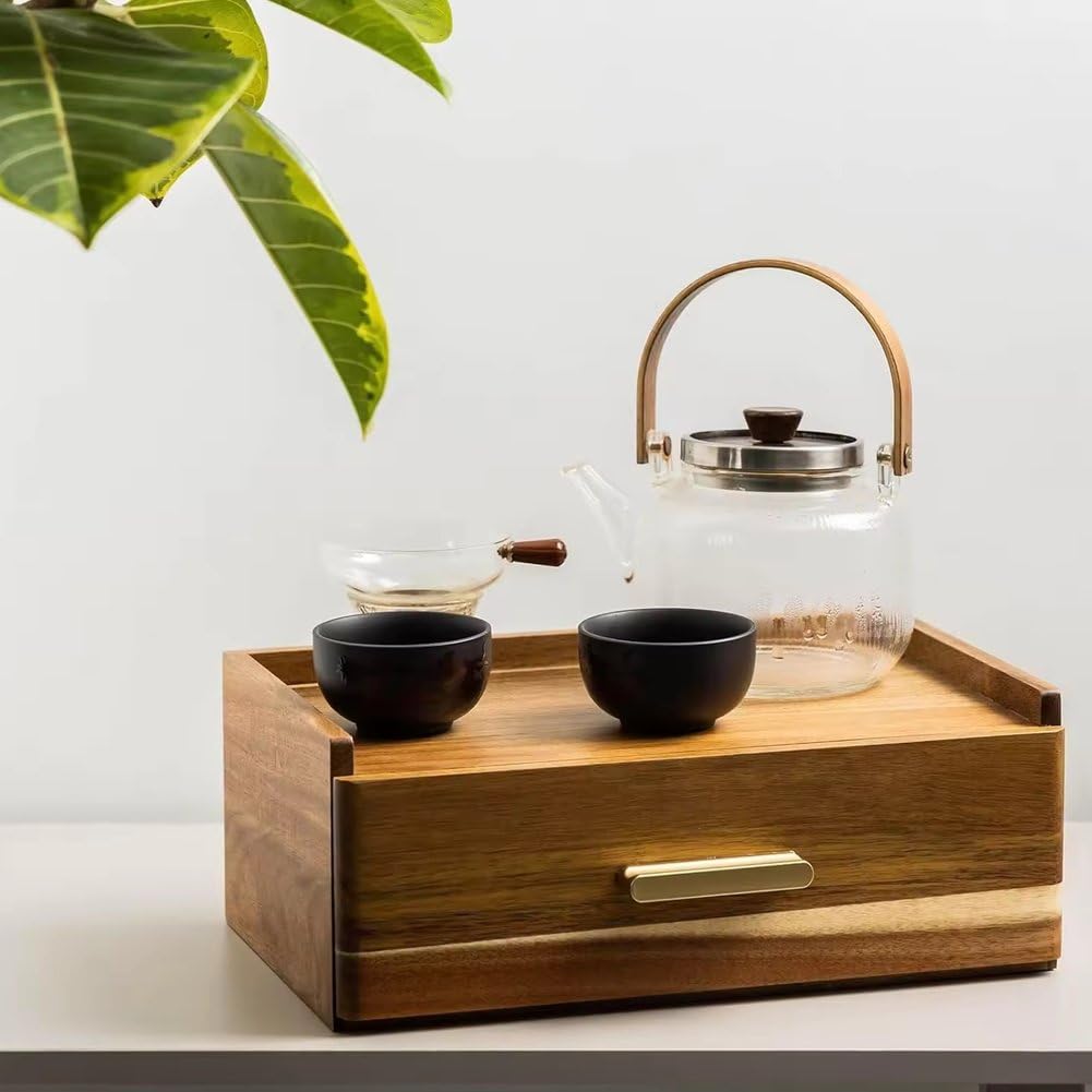 Organizador De Bolsitas De Té De Madera, Caja Organizadora para Guardar Bolsitas De Té, Cajón para Decoración De Gabinetes Y Encimeras.