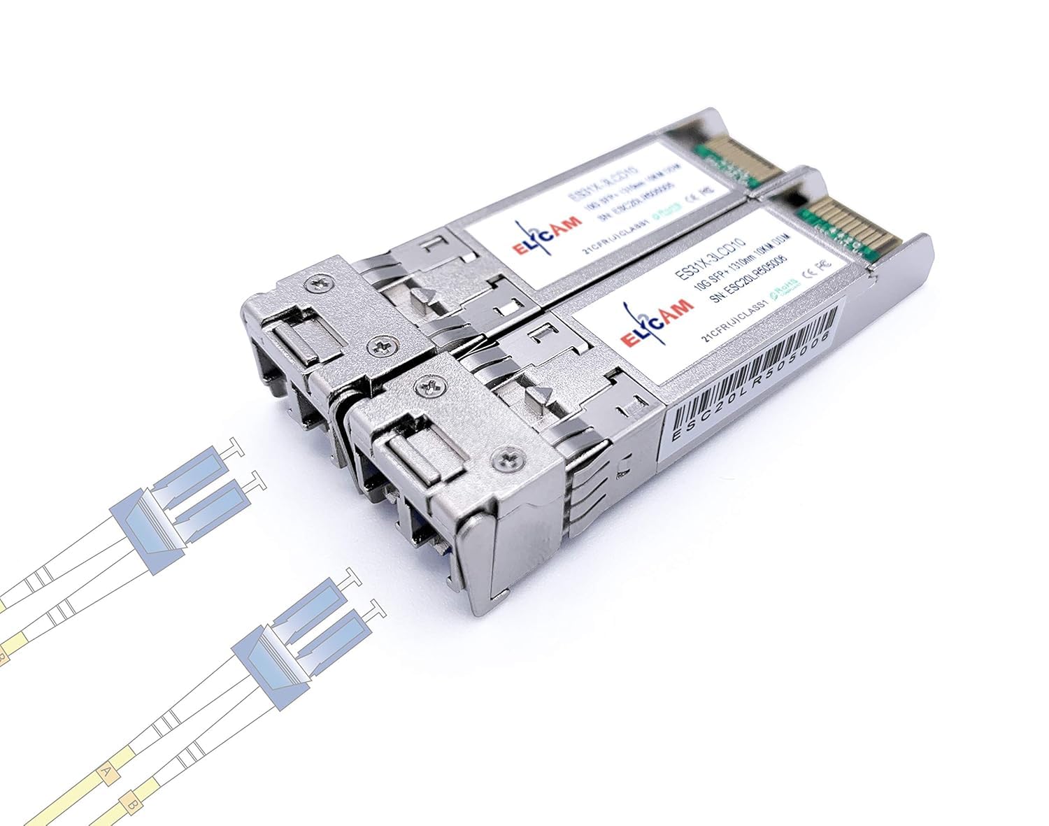 Elfcam® - 10Gbps SFP+ Module de Transceiver à Fibre Optique pour Arista, Connecteur de Fibre Optique LC/UPC Duplex Monomode (OS2),1310nm DDM 10KM