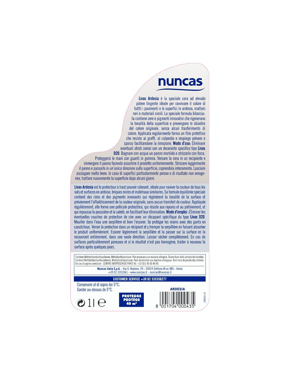 Nuncas Livax Cera Protettiva Ravvivante - Ardesia - 1000ml