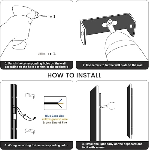 Vista 37 de Apliques de pared para exteriores de 47 pulgadas, regulables de 3000 K-6000 K, luces de pared larga para exteriores, IP65 impermeable, moderna