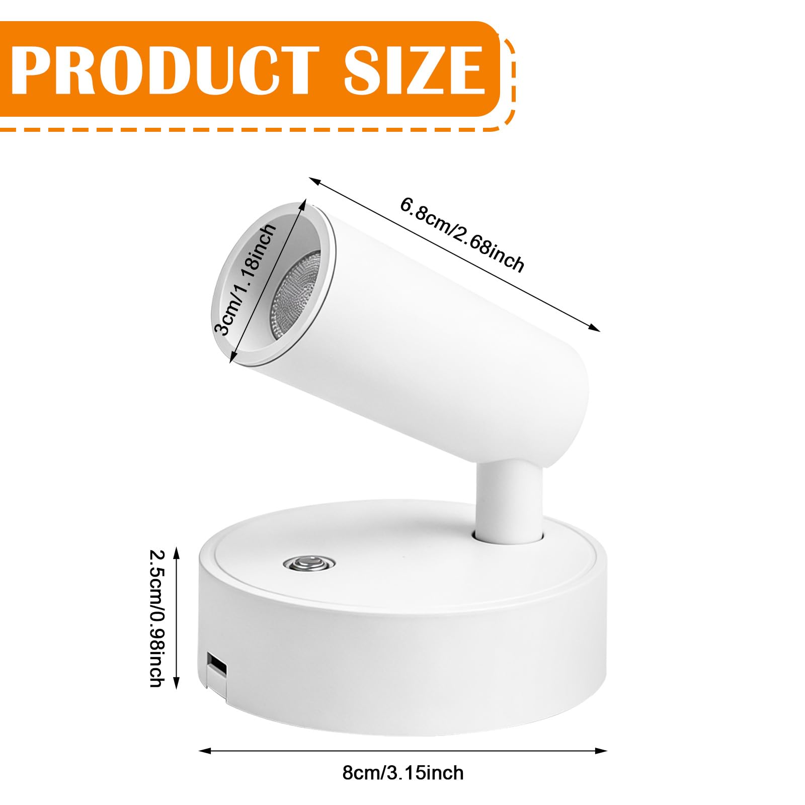 2 focos para interiores con mando a distancia, 3 temperaturas de color, foco de imagen recargable, iluminación LED de acento, luces de imágenes regulables para arte, retratos, plantas, (blanco)
