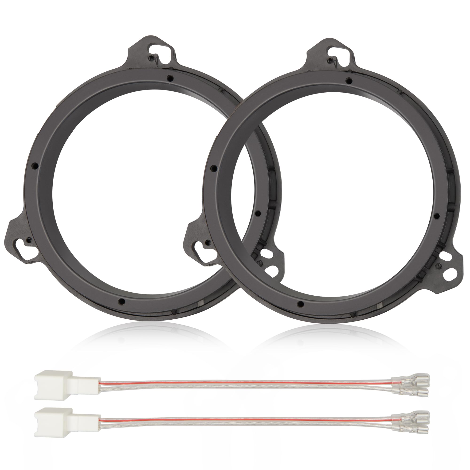 RED WOLF Aftermarket 6.5 inch Speaker Adapter Spacers Ring Bracket Mounting+Speaker Wire Harness Replacement for Nissan Murano Sentra 2000-2019, Titan 2004-2019, Kia K2 2011+