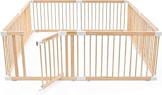HARPPA Baby Gate Playpen Wooden Playpen for Babies and Toddlers Large Play Yards Baby Fence Play Area 71.5 x 79.5 x 24 inch