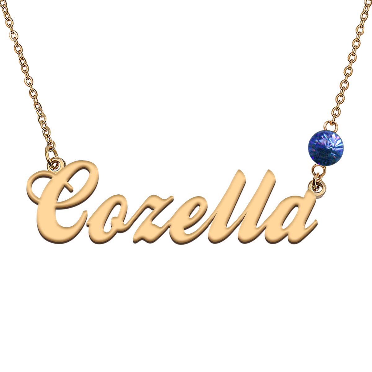 HUAN XUN Custom Mom Name Necklace with Birthstone Best Jewelry Gifts