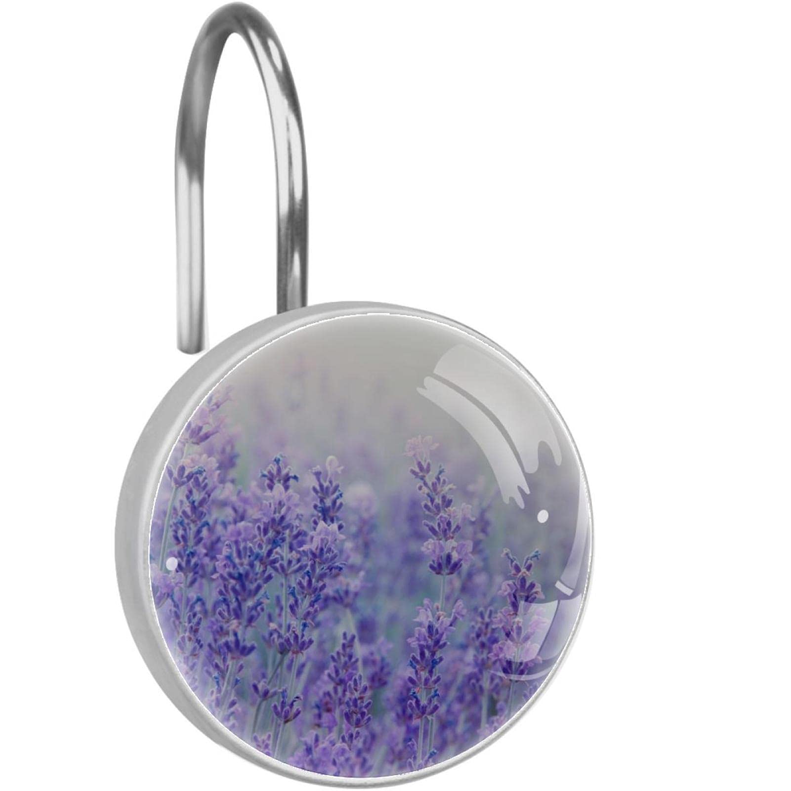 Rideau de douche crochets Provence Lavande en acier inoxydable pour sublimer votre bain
