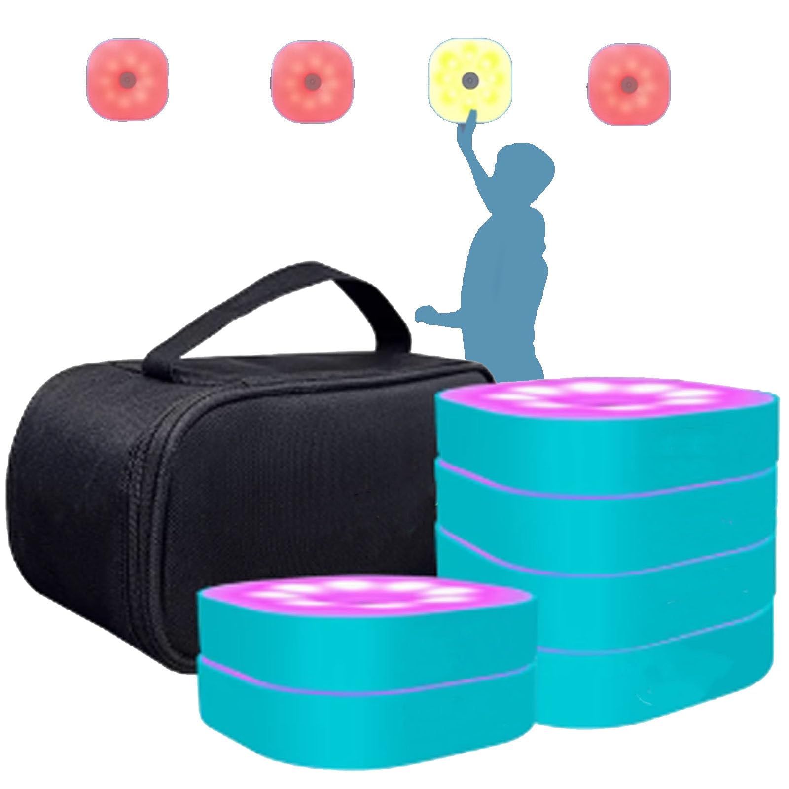 LjyAeono Sports Agility Light, Lasts 15 Hours, 10 cm Height Sensing Distance, Training Light with 4 Light Colors, 4 Modes, Improves Reaction Ability, Sports Agility 6lights