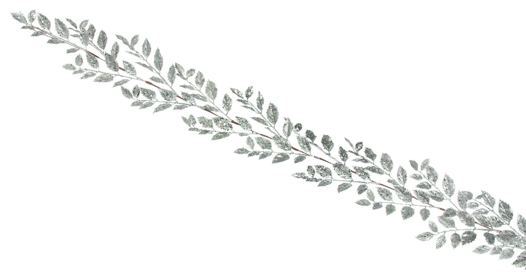 Festive Productions Silver Glitter Leaf Garland,