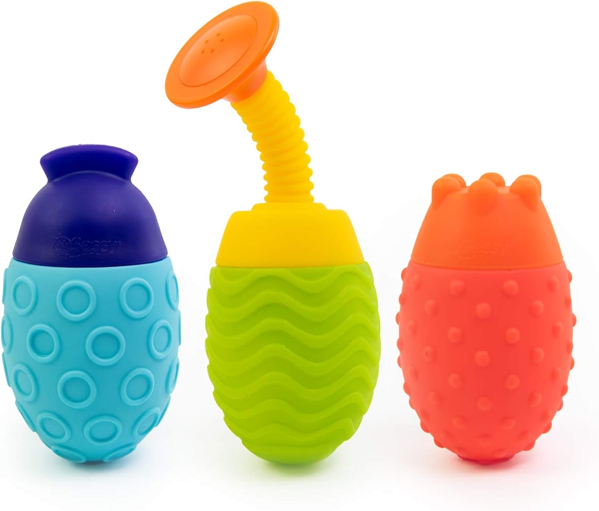 Juego de 3 piezas de juguetes de baño Easy Squeezies que fomentan el aprendizaje de los tallos