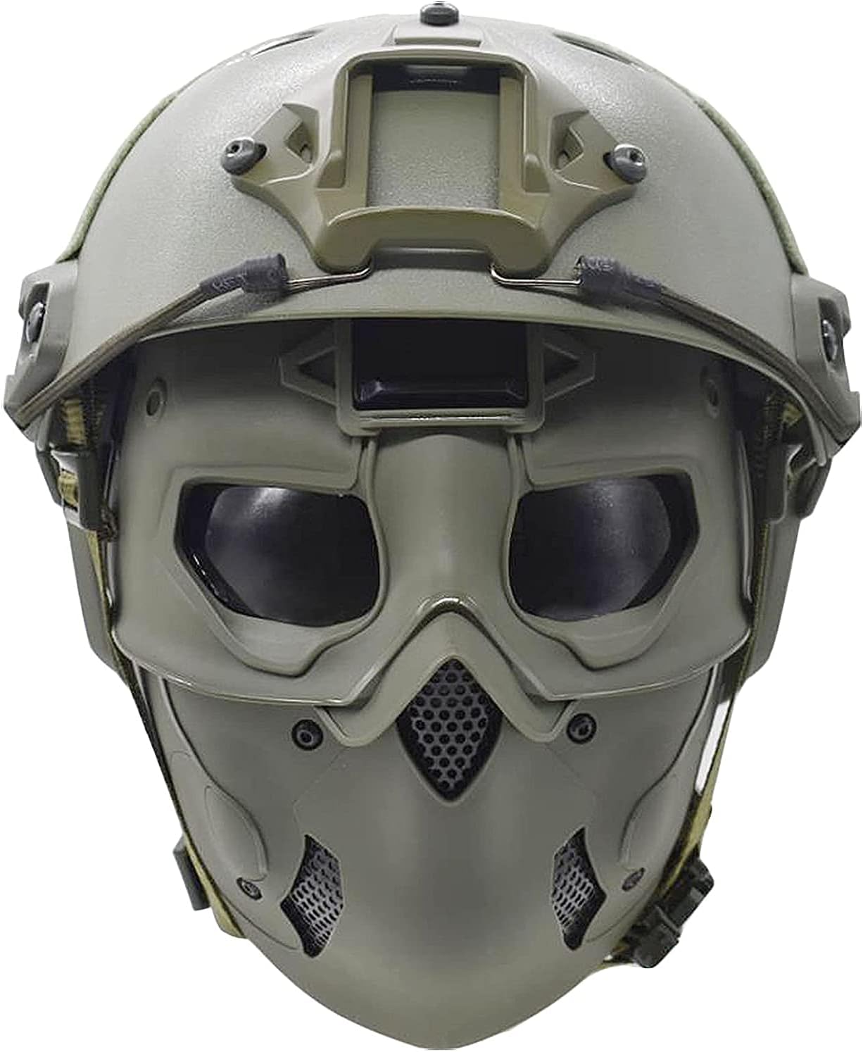 NC PJ Tactical Fast Helmet and Adjustable Airsoft Mask Skull Full Face MaskSuitable for Airsoft Paintball, Halloween, Role-Playing, Costume Parties and Movie Props