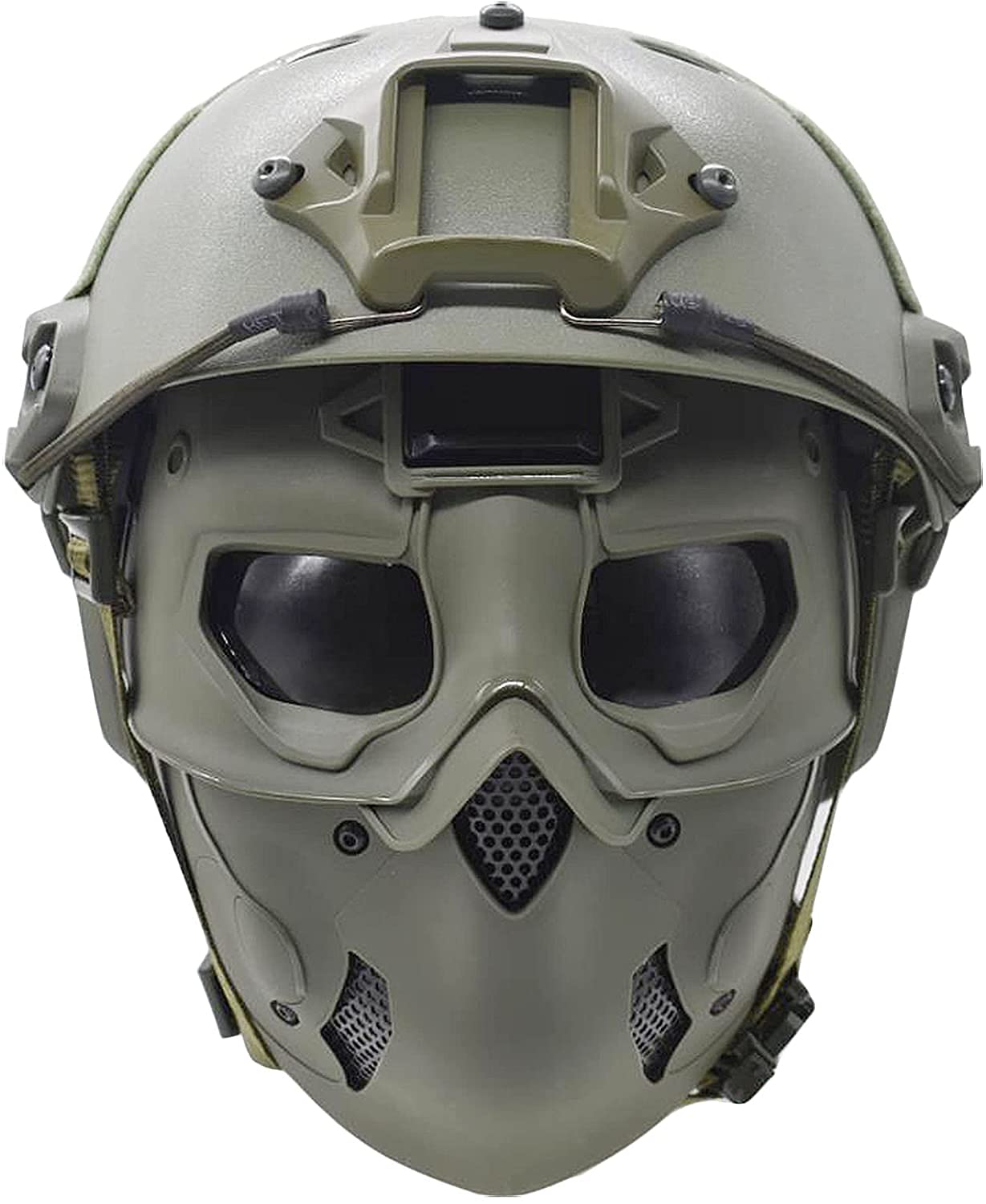 Maschera tattica per casco protettivo integrale Airsoft, maschera per costume cosplay di tipo selvaggio con staffa NVG, per gioco di sopravvivenza sul campo CS