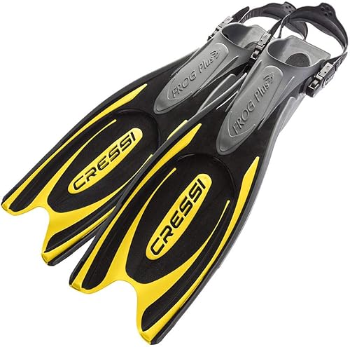 Cressi Aletas de buceo de tacón abierto potentes y eficientes para adultos  Frog Plus Made in Italy