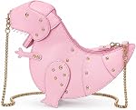 QZUnique Women's Dinosaur Animal Style Chain Shoulder Handbag PU Leather Crossbody Purse Bag Rivet Embellishment