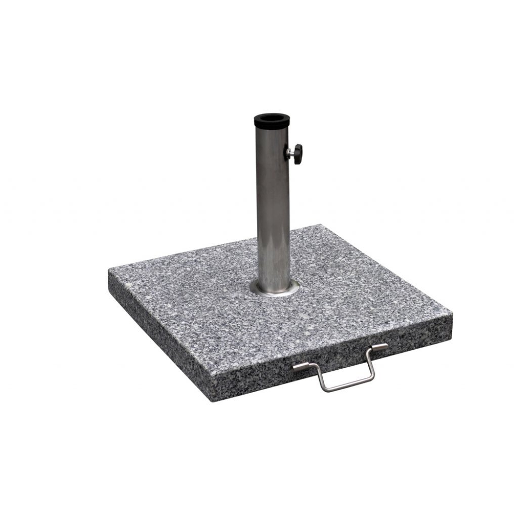 Festnight- Pied de Parasol en Acier Inoxydable et Granit Poli 30kg Gris