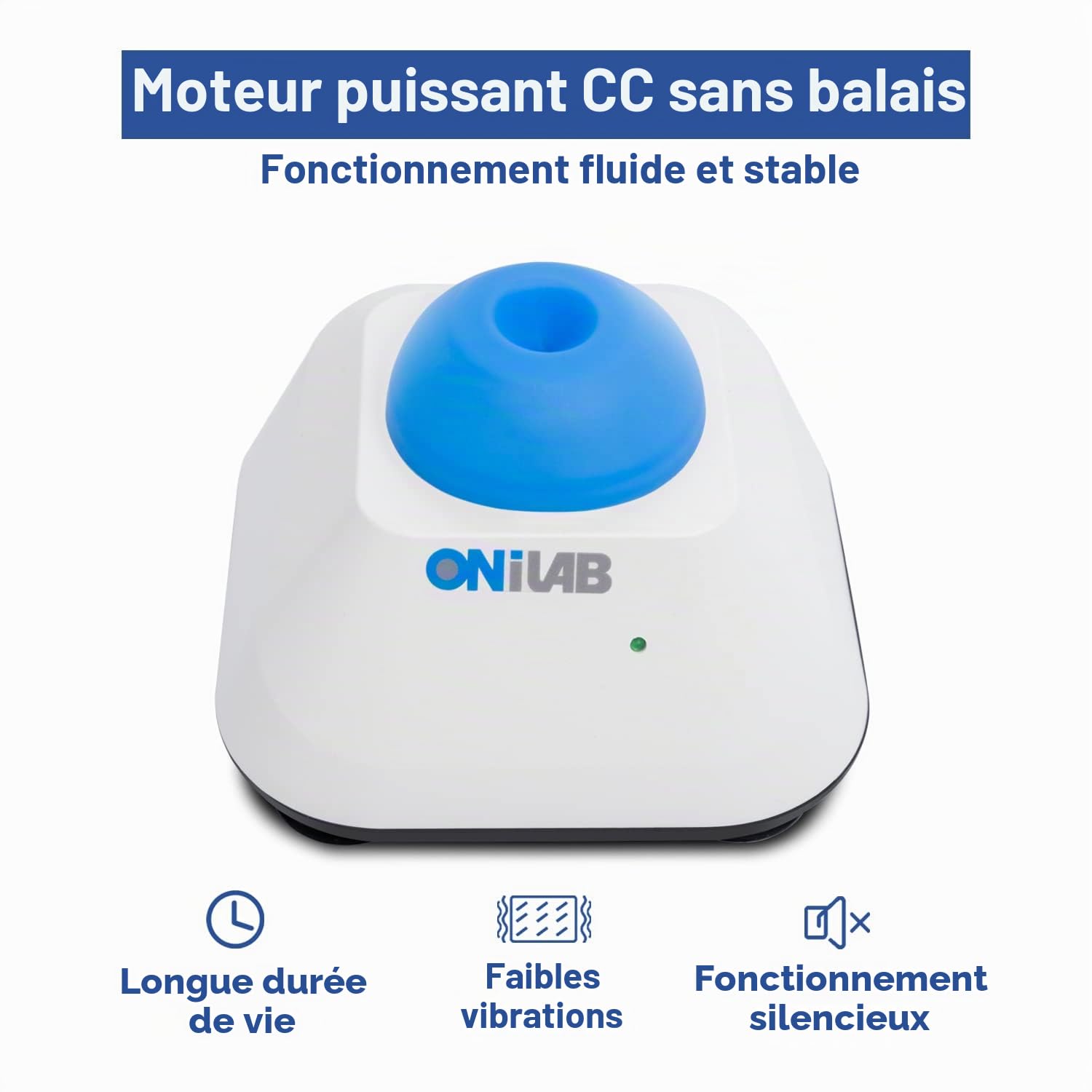 ONiLAB Mini Vortex Mixer avec fonction tactile, mélange en laboratoire, mélange de vernis à ongles, de colles pour cils et de peintures acryliques，120pcs 7/32in Balls Mixing,Bleu