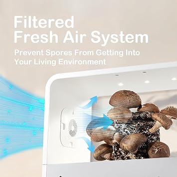 ZbOLi Intelligent Mushroom Grower, Mushroom Grower with Automatic Led Lighting, Smart Soilless Transparent Viewing Still Air Mushroom Box, One Click Growing, Intelligent Temperature Control