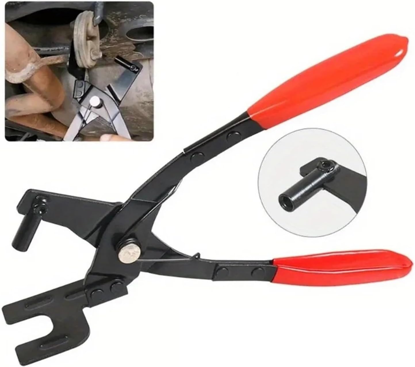 Exhaust Hanger Removal Tool Exhaust Hanger Removal Pliers Exhaust Pliers Compatible With Rubber Bracket And Hanger Separation(Red-B)