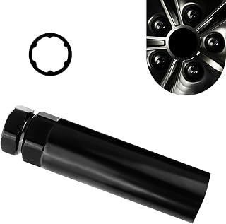 6 Spline Lug Nuts Socket Key Tuner Socket Tool, Wheel Removal Kit Fits 3/4" & 13/16" Hex Bolts, Suitable for 1/2" 12 x 1.5 and 12 x 1.25 Nuts (Black)