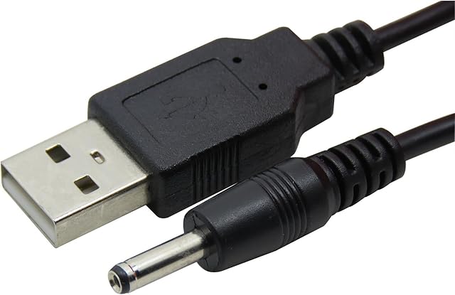 CableDeconn USB A to DC 3.5 mm/1.35 mm 5 Volt DC Barrel Jack Power Cable 