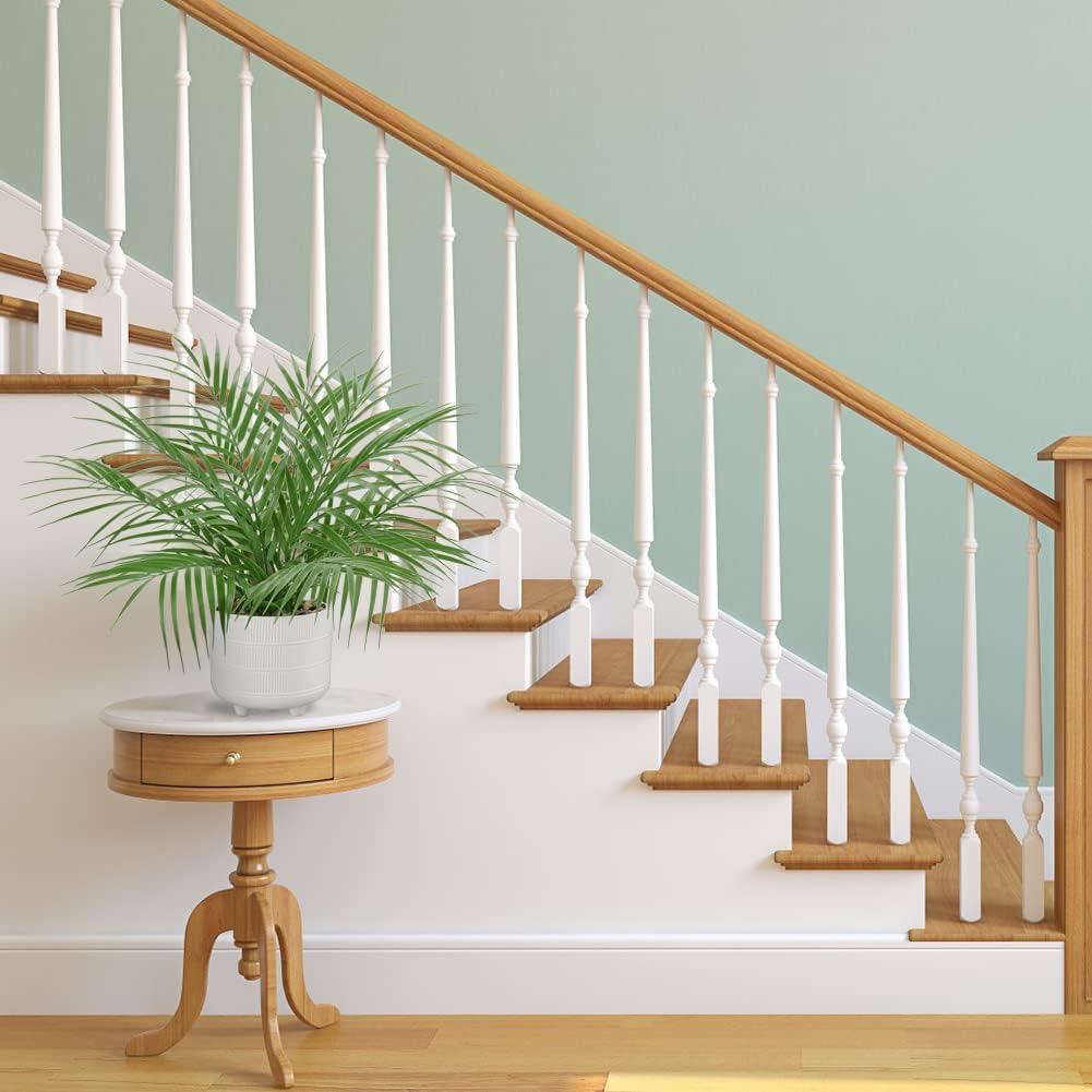 Hollyone Large Artificial Potted Plants Fake Palm Plants 19" Faux Green Plant Plastic Tropical Palm Tree in White Ceramic Pots Bohemian for Home Room Office House Indoor Decoration