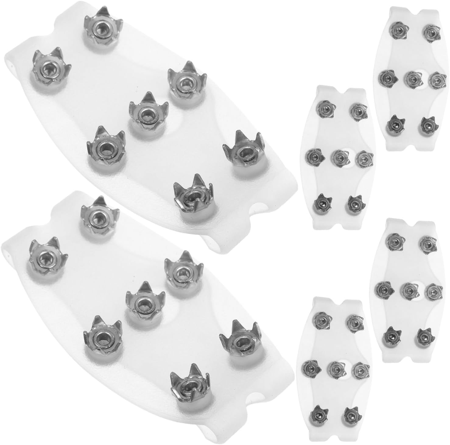 Mikinona Ice Cleats Made of Silicone TPE and Galvanized Iron for Shoes and Boots with 7 Studs 3 Pairs Anti-Slip Winter Traction Crampons Quick Removal Snow Grippers for Hiking and Ice