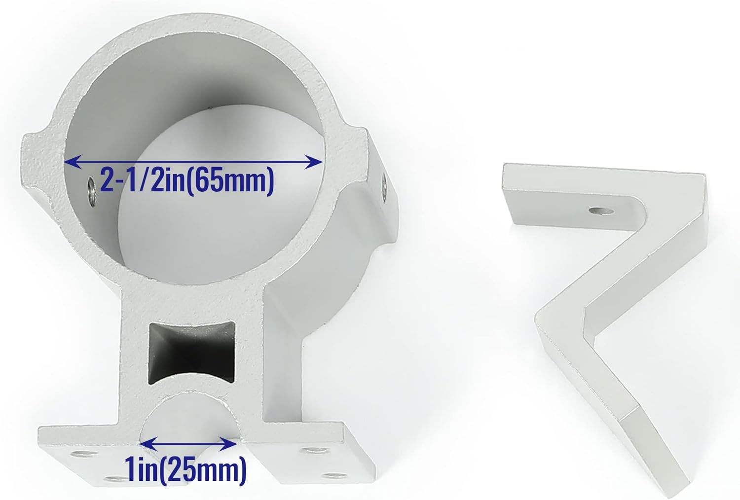 HECASA RV Flag Pole Mount - Aluminum Adjustable Mount for 1 inch Ladder Rail, Fits Poles Up to 2.5 inch Dia
