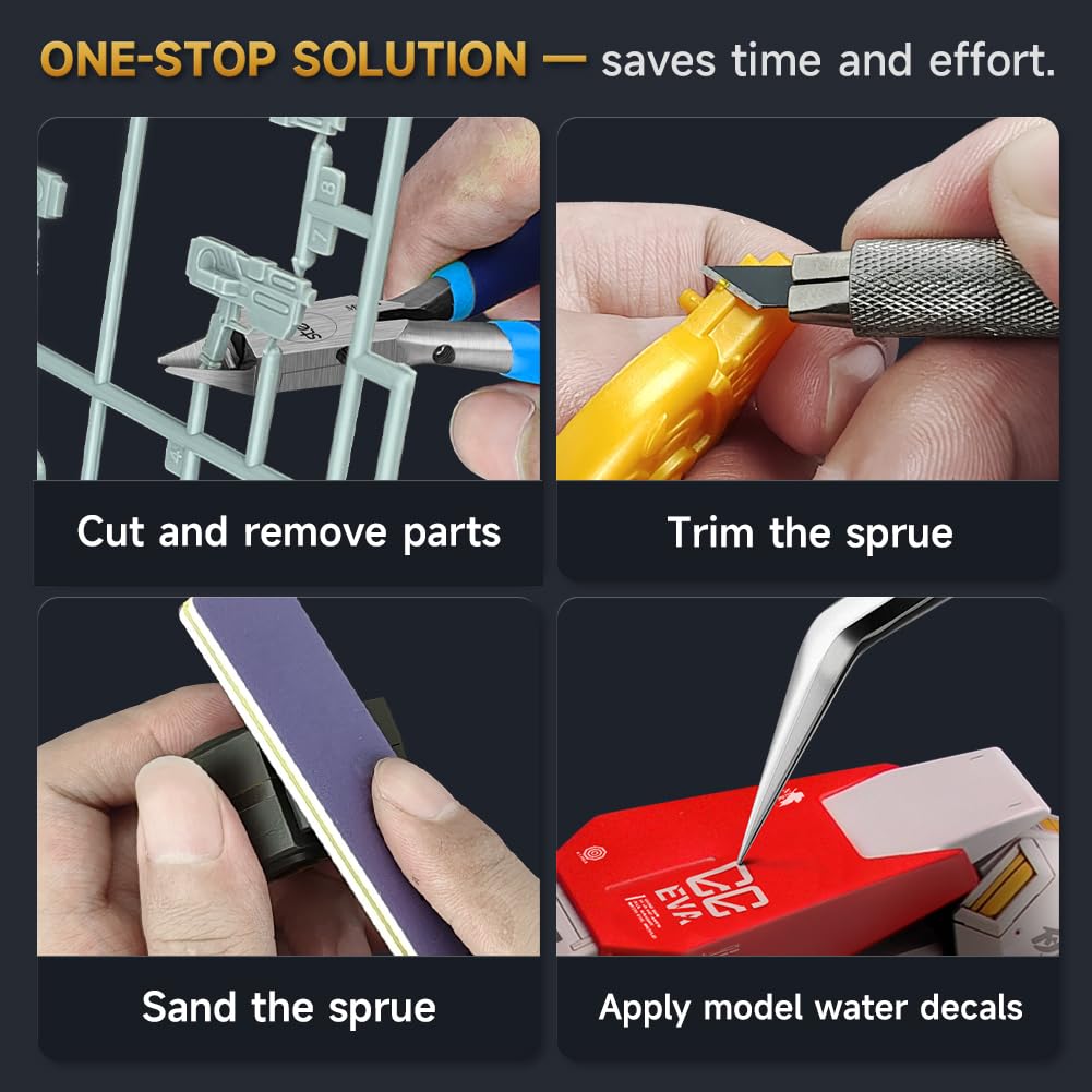 stedi Modellwerkzeuge Kit für Profis 14 PCS, Modeler Professionelle Werkzeuge Kit Bastelset Hobby Making Tools für Gundam, Miniatur-Militärmodell, 3D-Harzteile