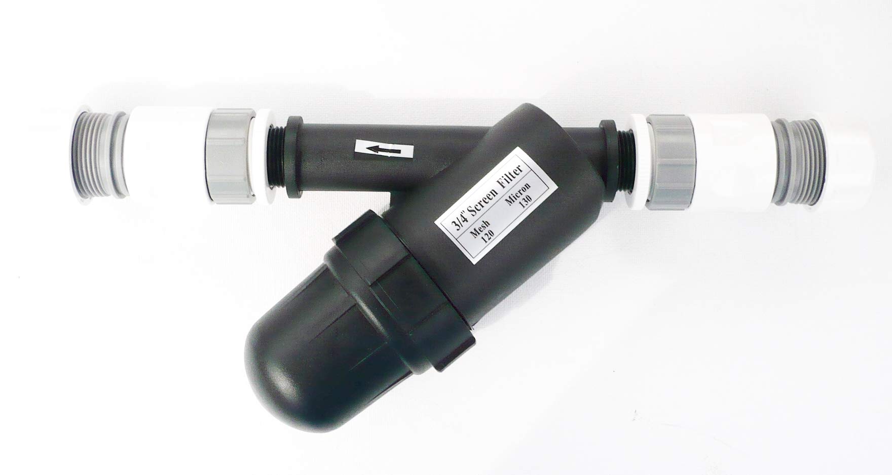 Farm & Field Hardware In-Line Bottle Type Water Filter. 120 Mesh. 130 Micron. 10 Connection Variations (3/4" Snap On connectors)