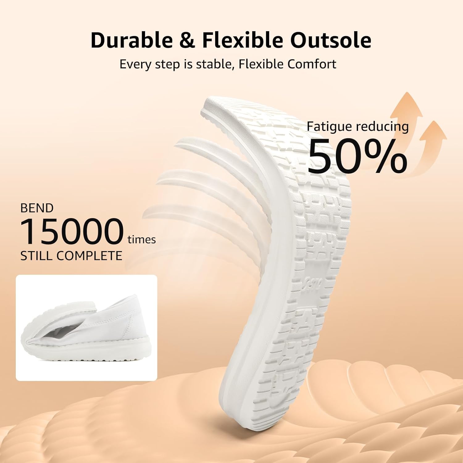 STQ Women Boat Shoes with Orthopedic Insole Slip On Business Casual Shoe for Plantar Fasciitis Lightweight Canvas Loafer - Image 6