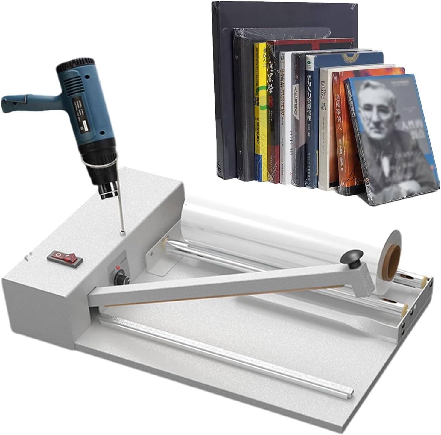 Shrink Wrap Machine with Heat Gun, 30Cm/45Cm/60Cm 2 in 1 Hand Wrapping Machine, Film Sealer for Food Book Box-30cm