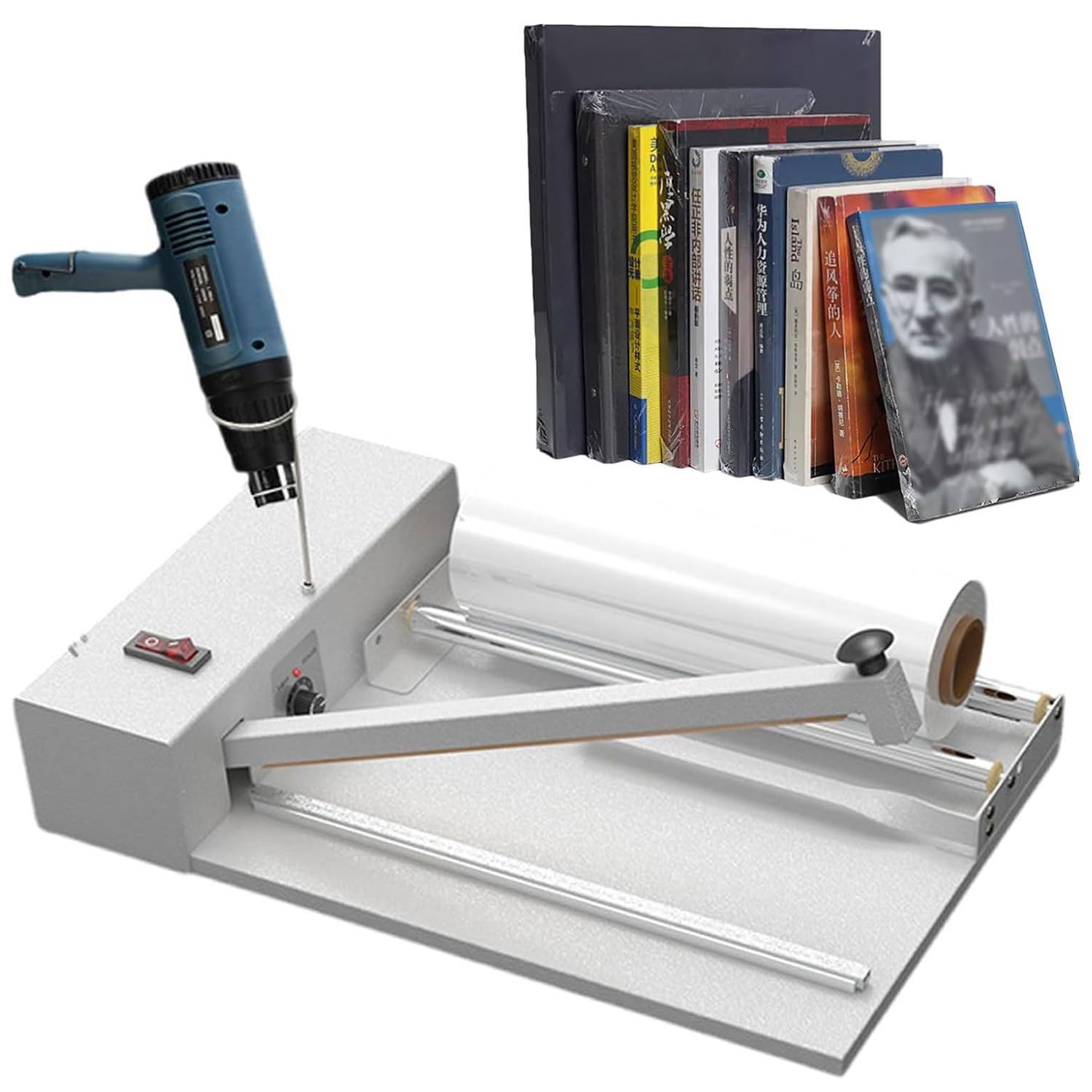 SBCGFY Shrink Wrap Machine With Heat Gun, 30Cm/45Cm/60Cm 2 In 1 Hand Wrapping Machine, Film Sealer For Food Book Box