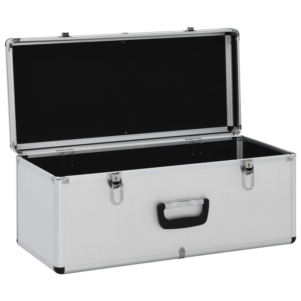 Zestaw walizek do przechowywania, 3 sztuki, srebrne, aluminiowe, z drewna ABS, z zamknięciem na klucz, różne rozmiary od 76 x 40 x 36 do 62,5 x 28 x 27 cm, walizka narzędziowa, organizer do